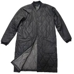 lavenham ラベンハム　ノーカラーコート　キルティング　ロング　ブラック