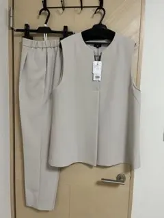 L プラステ　ジレベスト パンツセットアップ　フロントタックベスト