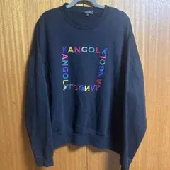 KANGOL カラフル刺繍 ブラック スウェット L