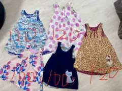 100〜120サイズ 女の子ワンピース 5点セット リバーシブル多数・まとめ売り