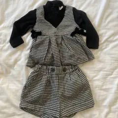 petit main チェック柄ワンピースセット