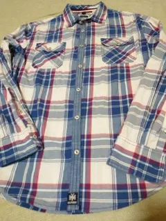 美品 トミーヒルフィガー L Tommy チェック柄 綿100％ シャツ