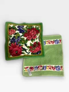 ① フェイラー ハンカチ 2枚セット(グリーン)