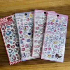 海外正規品 ハローキティ マイメロ ボンボンドロップ風 うるちゅるシール 4枚