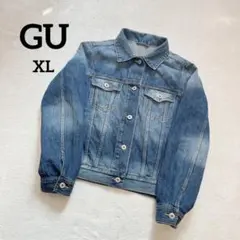 【美品】GU レディース　2L デニムジャケット　ライトブルー　オーバーサイズ