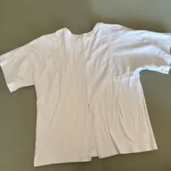アダムエロペ　tシャツ 半袖　スウェット　白　ホワイト　バックスリット　切替　綿