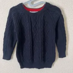 GLOBAL WORK ネイビー ケーブルニットセーター S