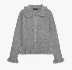 ZARA フリルトリム ニットカーディガン