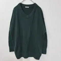 ジーユー　GU カシミヤタッチVネックセーター グリーン　【Ｓ】