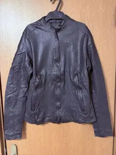 Sisii ネイビーレザージャケット スタンドカラー 美品　最終値下げ