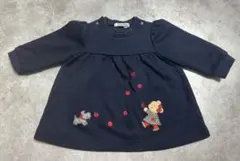 familiarファミリア　ネイビー刺繍 チュニック80cm