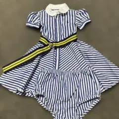 ラルフローレン　刺繍入りストライプワンピース12M