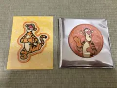 新品⭐︎くまのプーさん　ティガー　缶バッジ　ワッペンステッカー　セット売り