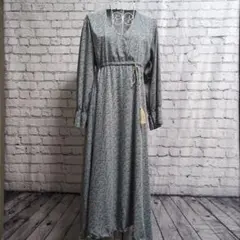 花柄ラップスタイルマキシワンピース