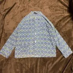 60s〜70s ビンテージパジャマシャツ　総柄シャツ　ユーロビンテージ