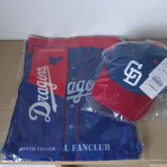中日ドラゴンズ　ファンクラブ　キャップ　ナップサック&ミニ応援タオルセット