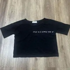 リリーブラウン　ロゴTシャツ クロップド丈 Tシャツ ショート丈　ブラックのサムネイル