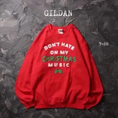 GILDAN トレーナー クリスマス　メッセージ　レッド