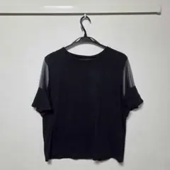 GRL グレイル トップス Tシャツ シアースリーブ ブラック