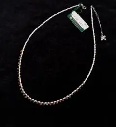 シルバー製ネックレス 未使用 宝石 トルマリン 4色装飾 淡水パール 689