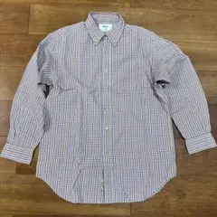 VAN ボタンダウン長袖シャツ M 紫と白ストライプ 昭和