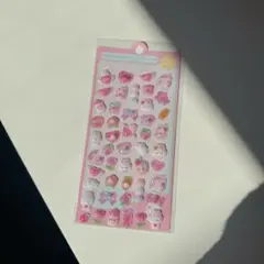 ぷくぷくシール 3D立体シール ボンボンドロップシール ピンク