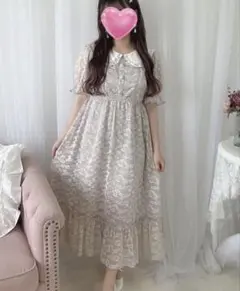 evelyn 襟レースOP ワンピース　ワンピ　レース　ビジュー