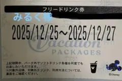 ディズニーバケパのフリードリンク券 2025年12月25日～27日
