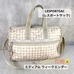 レスポートサック ハッピーデイジー 花柄×チェック ミディアムウィークエンダー