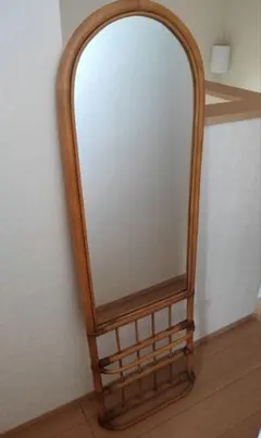 アンティーク 姿見 木製 全身鏡 クラシック 昭和レトロ