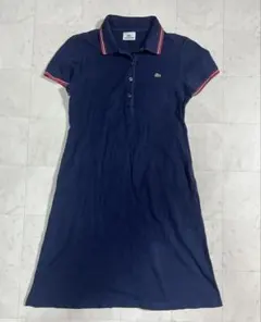 LACOSTE ラコステ 半袖 ポロワンピース ネイビー 42 - メルカリ