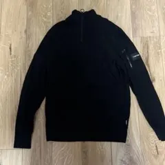 Calvin Klein ハーフジップ　ブラックニットセーターのサムネイル