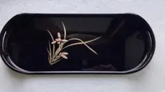 黒い漆器 重箱 花のデザイン 専用箱付き