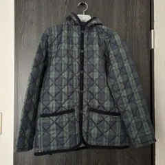 ラベンハム LAVENHAM チェック柄 キルティングジャケット フード付き