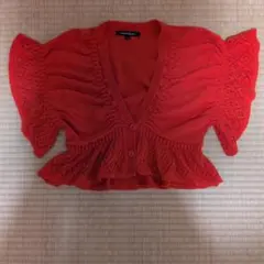 nanette lepore 半袖カーディガン レッド M