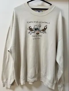 希少 90s USA製 Lee スウェット 2XL ベージュ ゆるだぼ