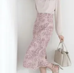 PROPORTION BODY DRESSING 花柄レース風ロングスカート