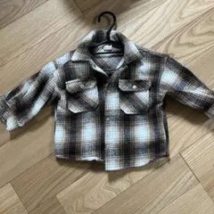 petit main チェック柄長袖シャツ 80㎝