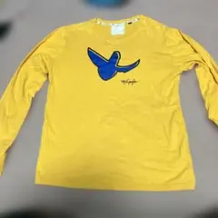 イエロー 長袖カットソー M 青い鳥　Mark Gonzales 汚れありのサムネイル