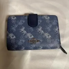 COACH ネイビー 二つ折り財布