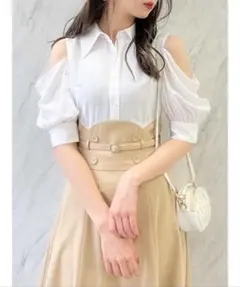 dazzlin オープンショルダートレンチワンピース