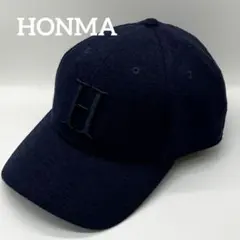 ホンマ スエード調 Hロゴ 刺繍入り ネイビー メンズ ゴルフ