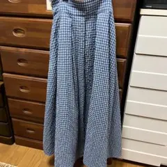 センスオブプレイス　チェック　スカート　青