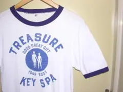 60s USA製 ランタグ チャンピオン 染み込み リンガー Tシャツ M 白