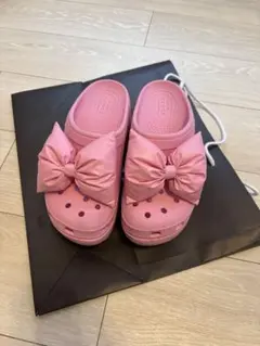 GANNI ガニー 厚底 ローフラットフォームサンダル フリル ピンク 24cm