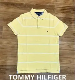 TOMMY HILFIGER イエロー ストライプ ポロシャツ M