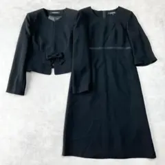 美品　日本製　東京ソワール　ブラックフォーマル　9号　ワンピ＆ジャケットセット