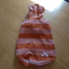 犬用ウェア フード付きタンクトップ オレンジボーダー