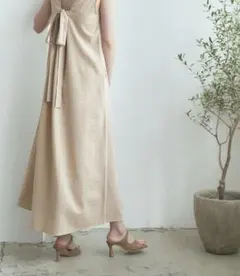 titivate ノースリーブ ロングワンピース リボン付き