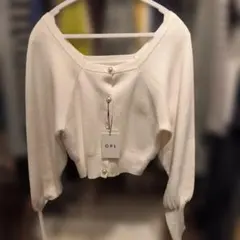 GRL パールボタン カーディガン ホワイト　ラグランスリーブ　 新品タグ付き